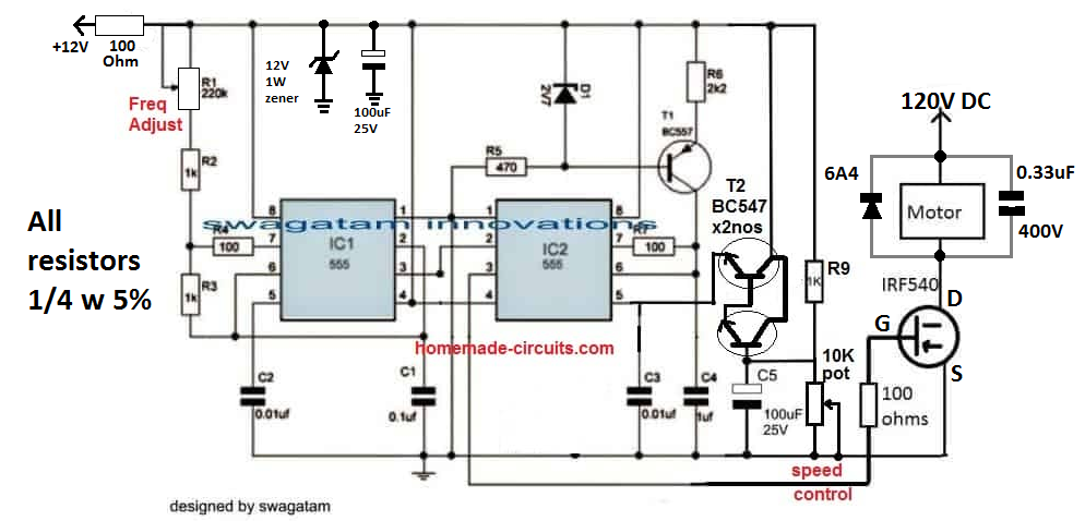 120 DC motor speed controller circuit