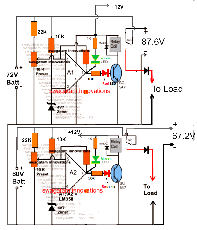 70 V battery charger circuit dual