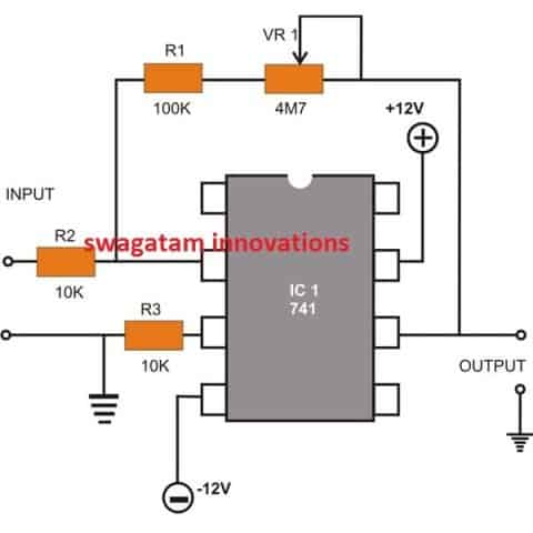 Op amp Inverting DC Amplifier circuit