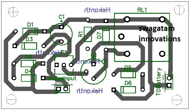 single transistor battery charger PCB layout