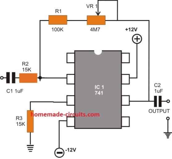 Op amp Inverting AC Amplifier circuit