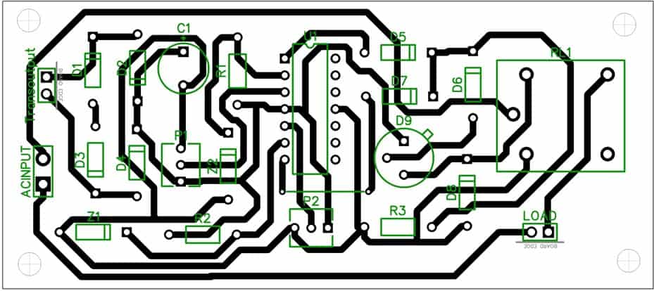 Mains high low voltage cut off circuit PCB layout