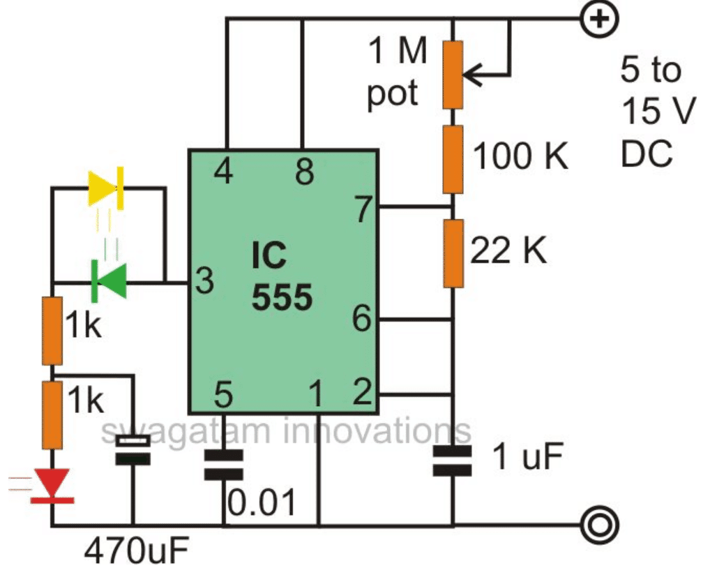 IC 555 LED Circuits (Blinking, Flashing, Fading Effect)