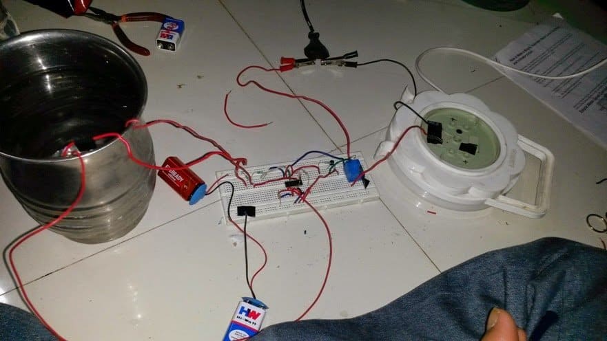 test results for simple water level controller circuit