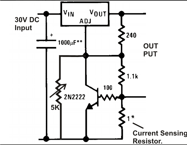 LM317 current control circuit diagram