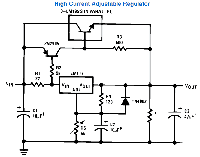 high current LM317 power supply circuit diagram