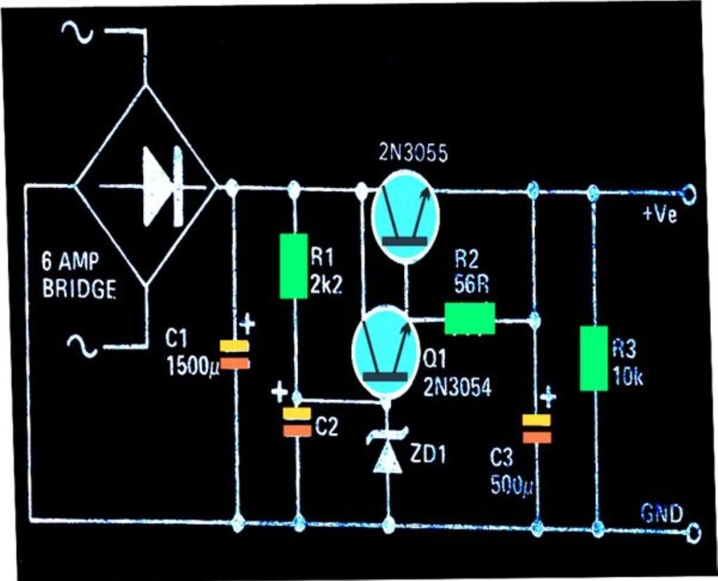 RippleControlledPowerSupplyCircuitDiagramUsingTransistors