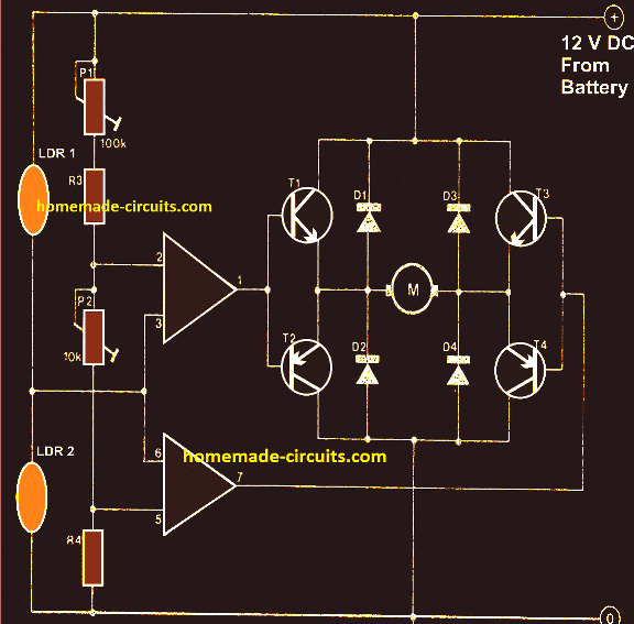 Solar Tracker Circuit Diagram