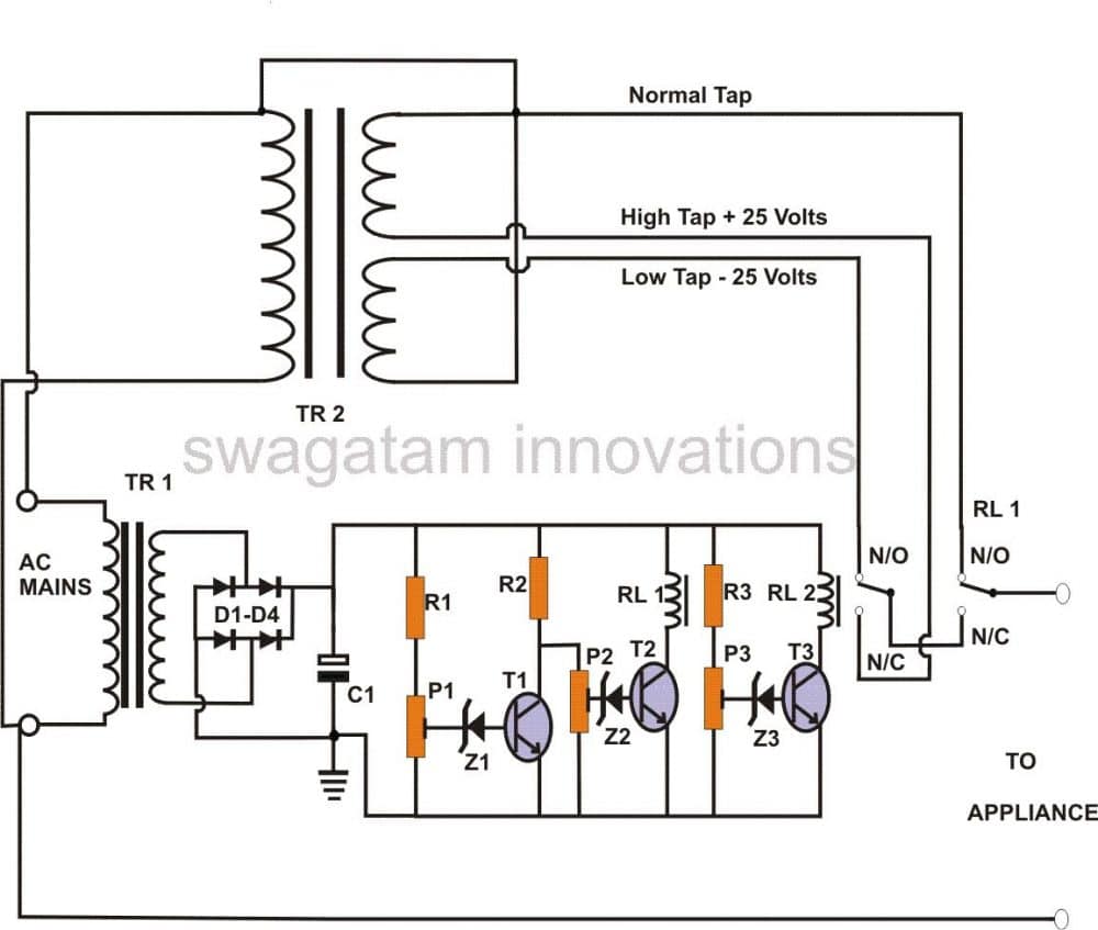 2-Stage Mains Power Stabilizer circuit diagram