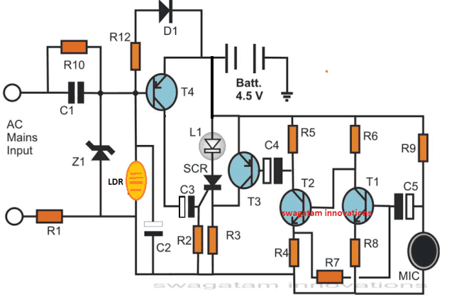 electronic candle light circuit diagram