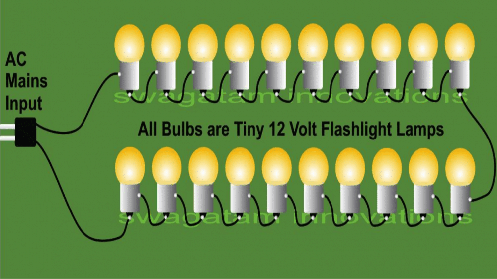 String Light TORAN or series bulb light Using 12 Volt Torch Bulbs