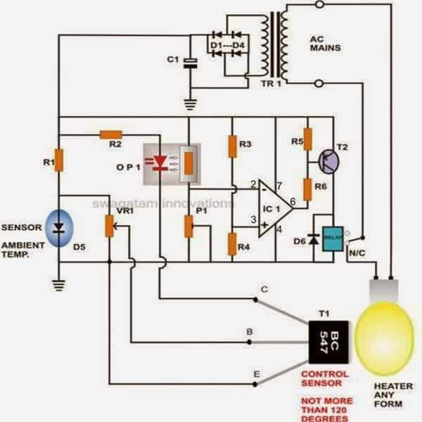 Egg Incubator Thermostat using BC547 transistor as heat sensor