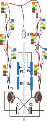 LED string light flasher circuit
