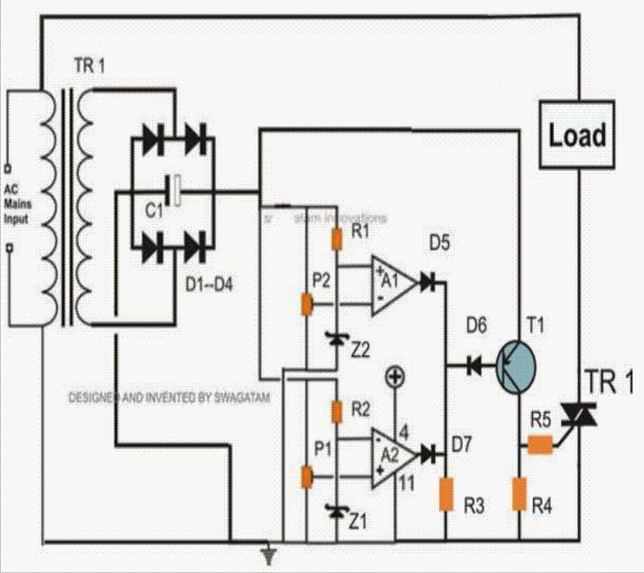 120v, 220 v ac high and low cut off circuit schematic Using Triac instead of Relays for the cut off