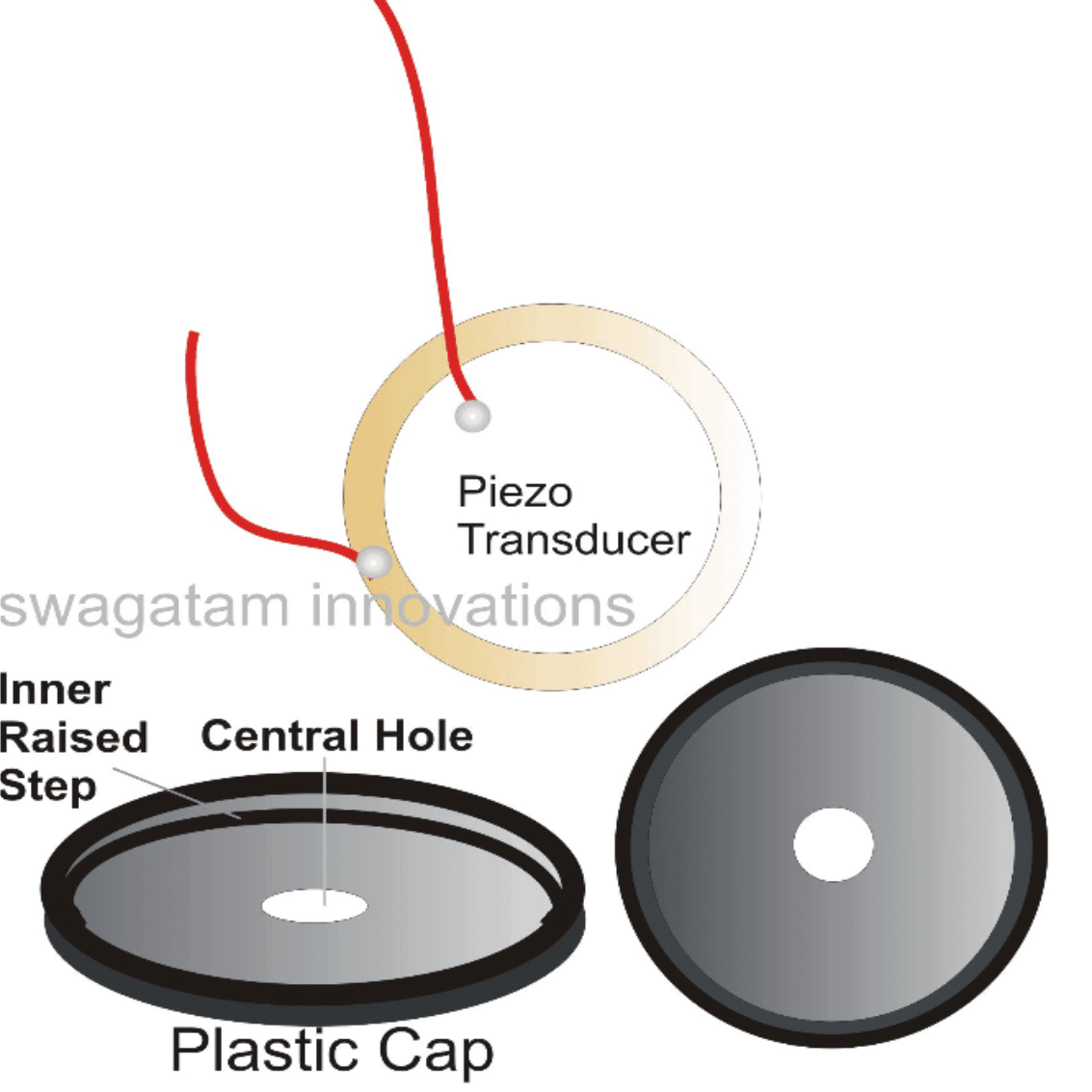 How to stick a piezo transducer on a plastic base for maximum sound output