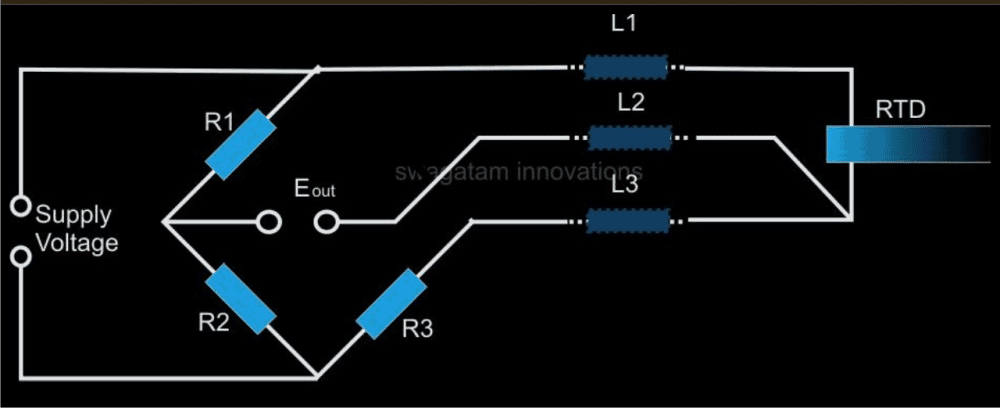 3 wire RTD using wheatstone bridge network