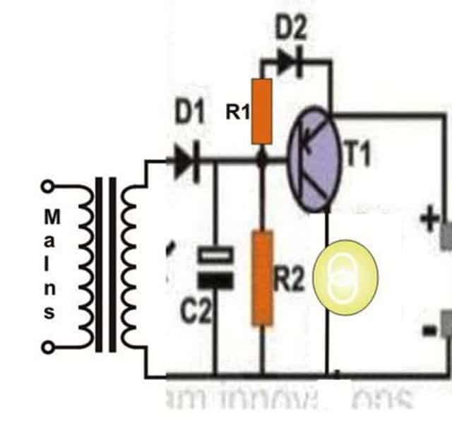 simple emergency lamp using flashlight bulb