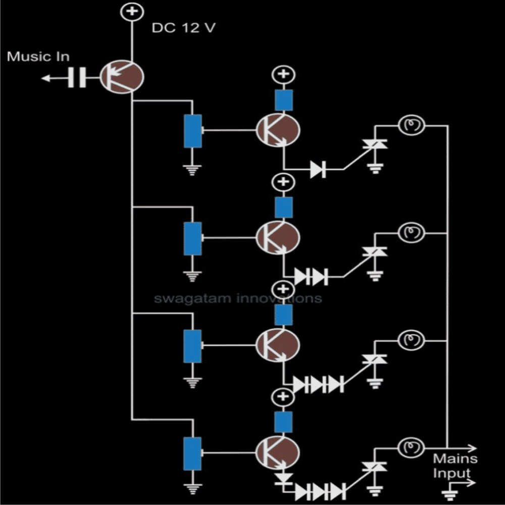 220V 120V music operated lamp circuit