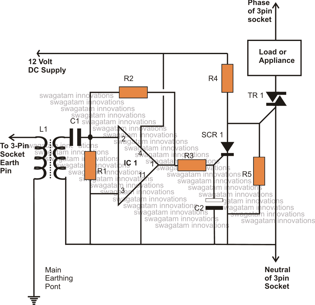 ELCB circuit using Triac