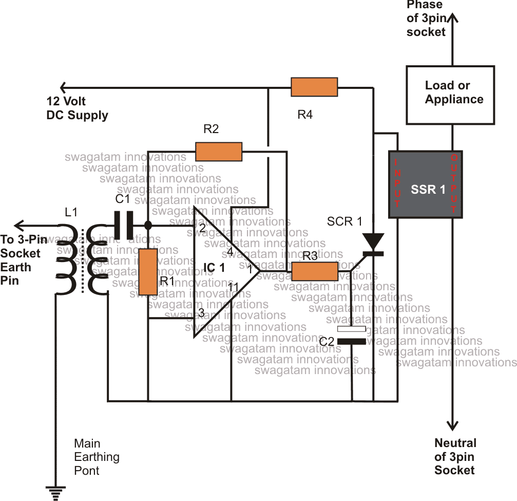 ELCB Circuit Using a SCR