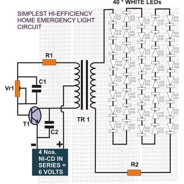 40 watt emergency lamp circuit