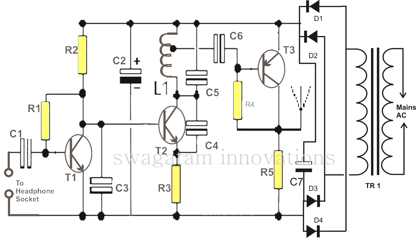 Wireless Loud Speaker Circuit Diagram