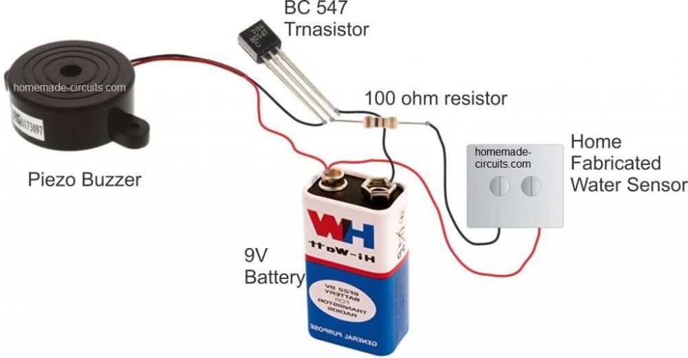 rain sensor circuit using a single transistor
