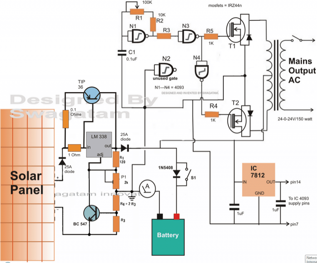 high power solar inverter with high current battery charger