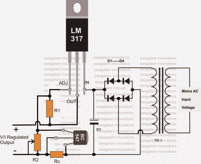 Simple LM317 battery charger circuit with current control