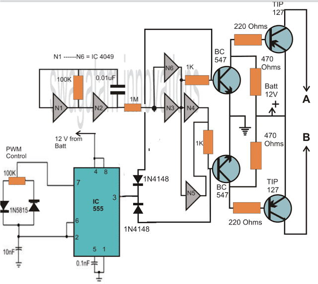 IC 4049 based modified sinewave inverter