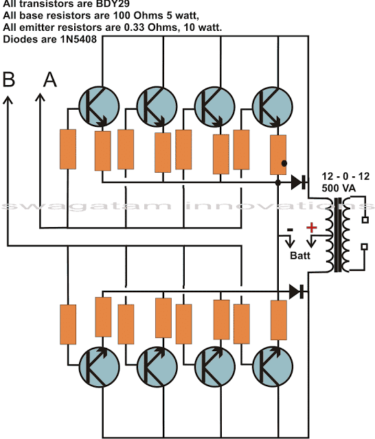 joining parallel transistors for inverter application