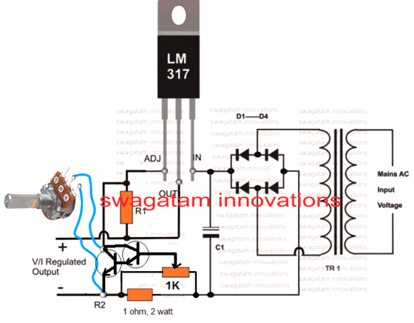 adjustable current i LM317 Ic power supply