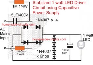 5 Easy 1 Watt LED Driver Circuits - Homemade Circuit Projects
