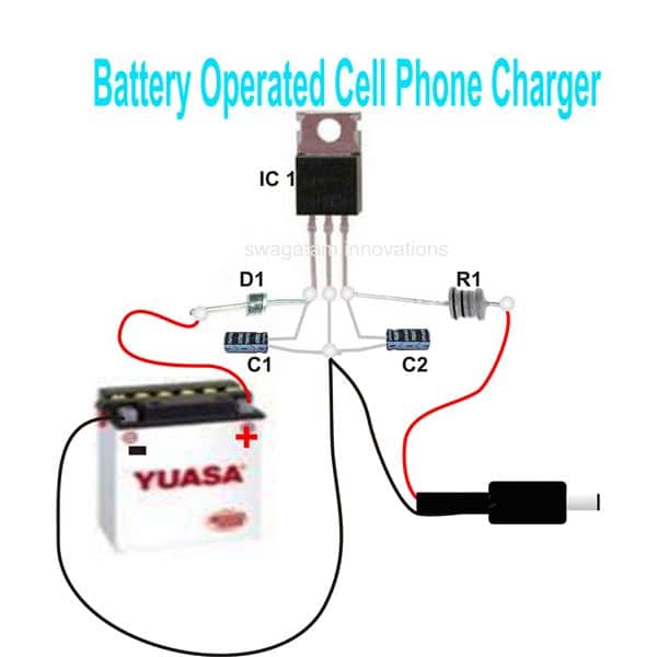 Wiring diagram for a 5V cell phone charger circuit