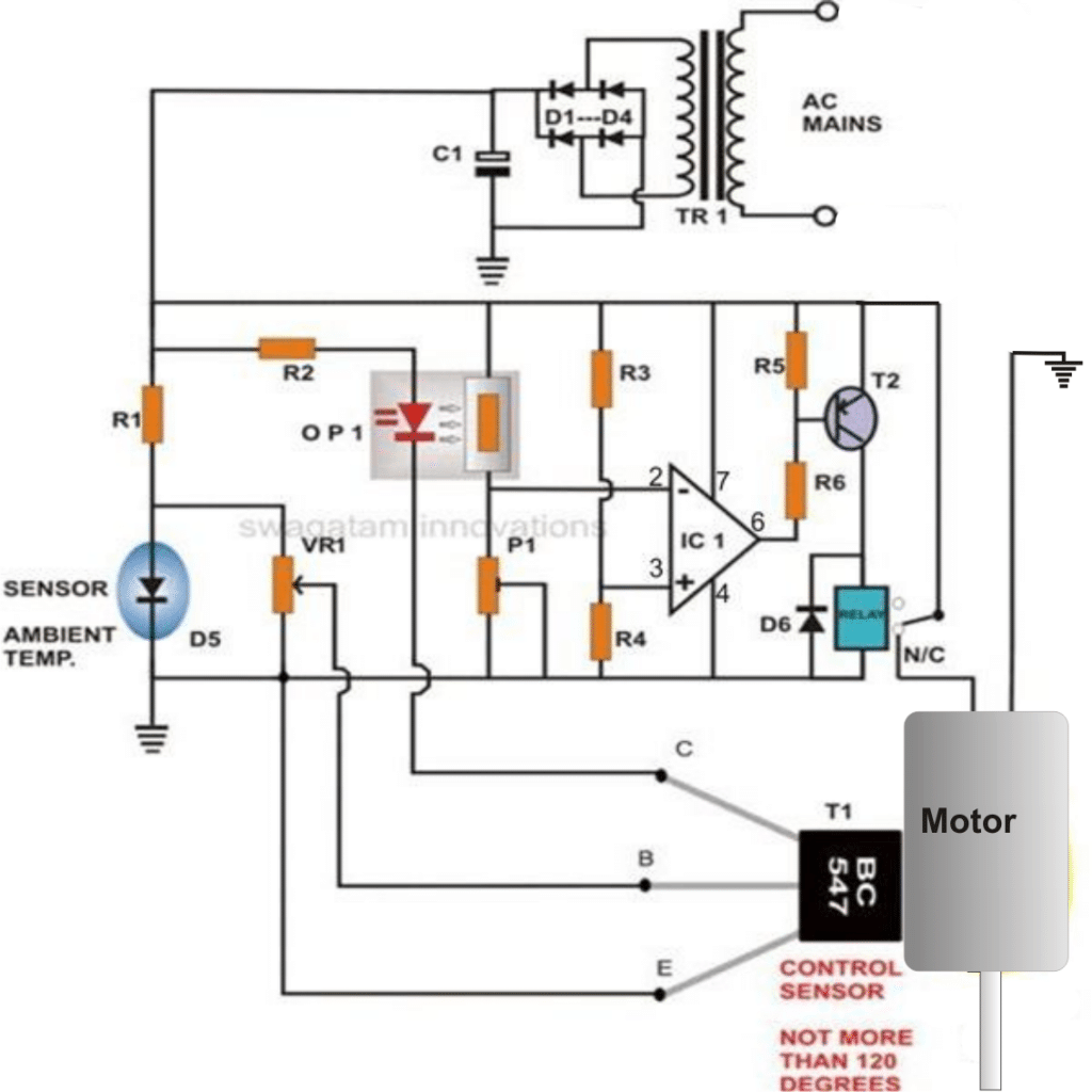 motor overheat protection using transistor as the sensor