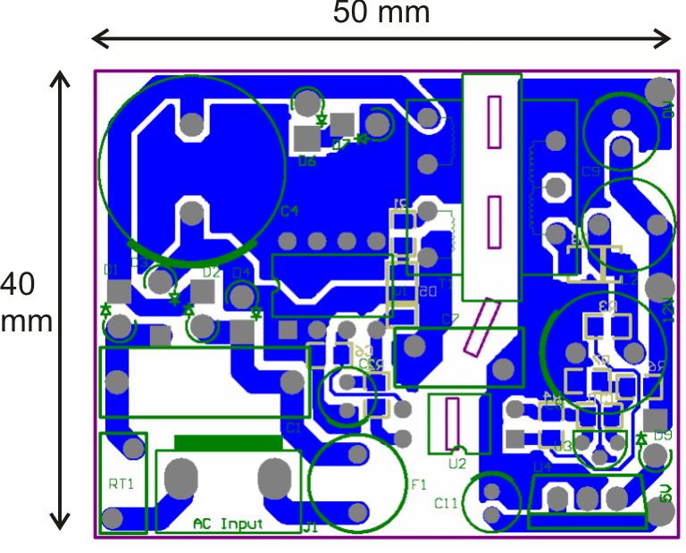 simple 12V 1 amp smps PCB layout