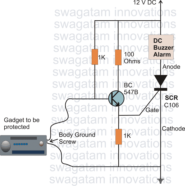 SCR burglar alarm circuit