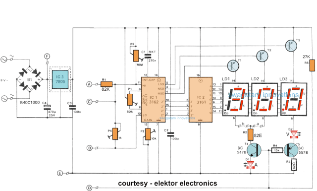 How to Make a Digital Voltmeter, Ammeter Module | Homemade ... circuit diagram of 7 segment digital clock 