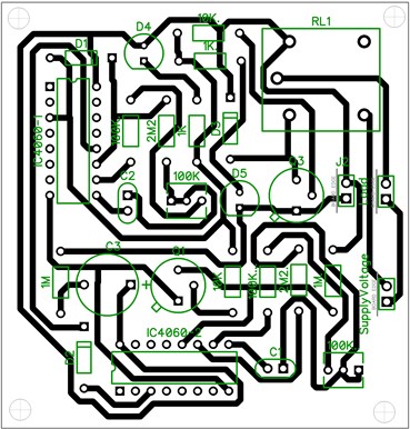 PCB layout for programmable timer circuit