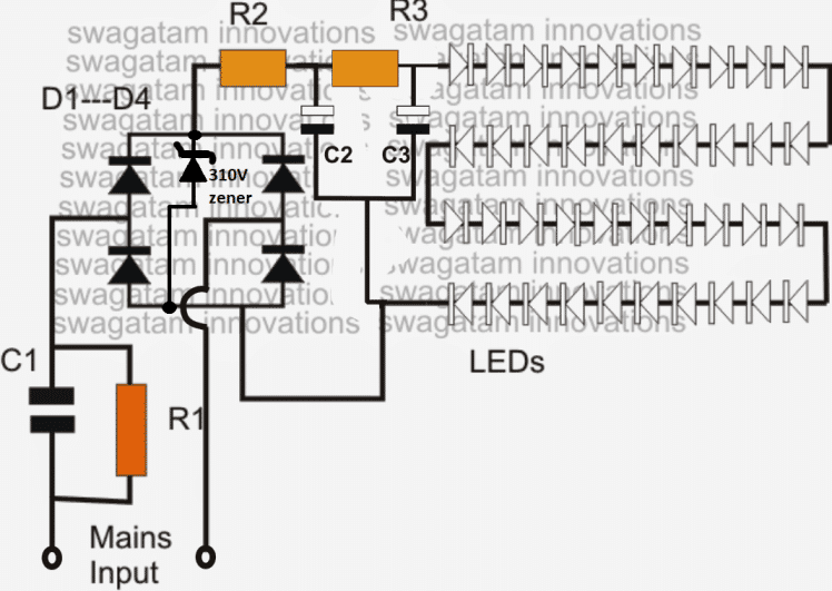 led bulb circuit with surge suppression