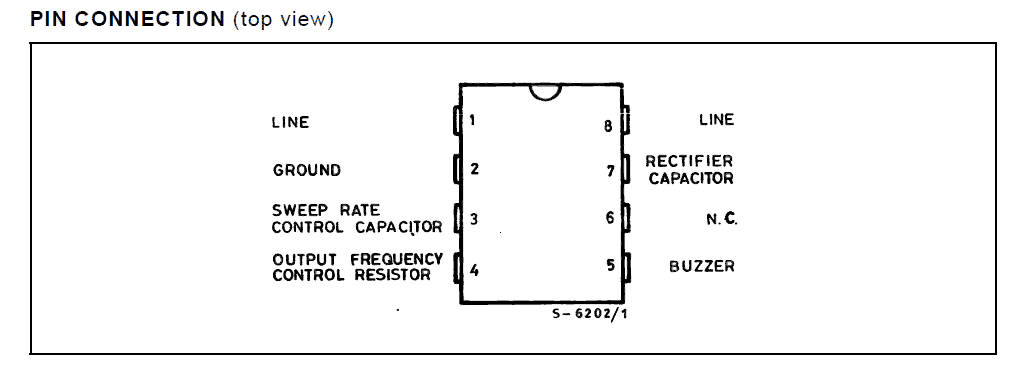 Pinout Details of the IC LS1240 dual tone generator IC
