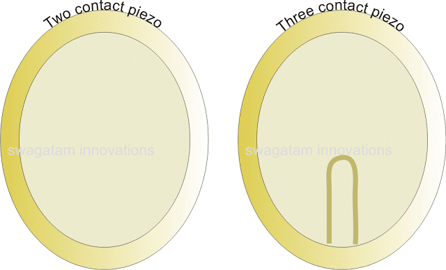 27 mm piezo transducer, 2 contact and 3 contact