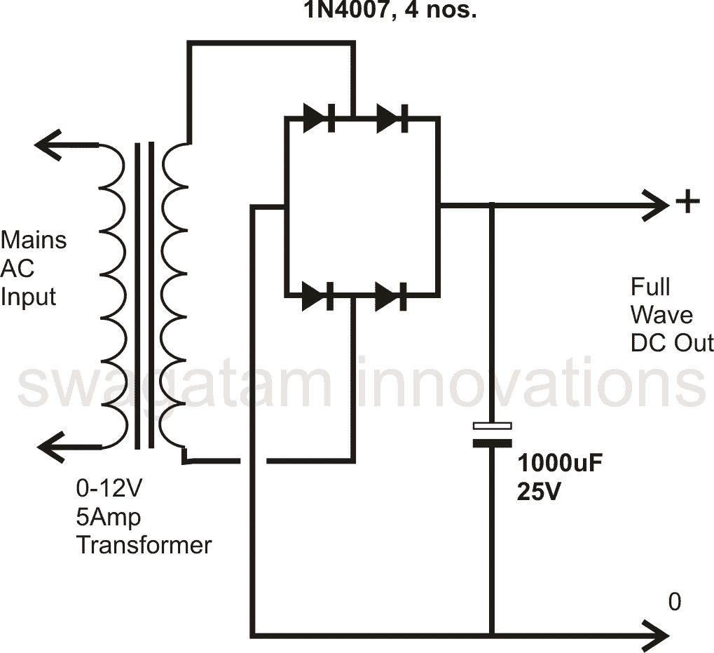 poweersupplycircuitusingbridgerectifier