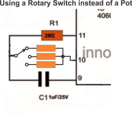 timer circuit with rotary switch