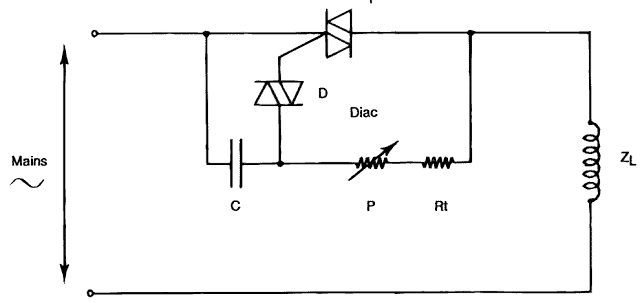 basic triac circuit for switching inductive loads