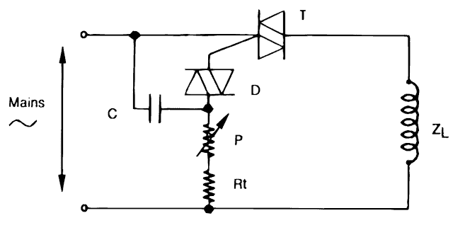 adjustable triac circuit for switching inductive loads