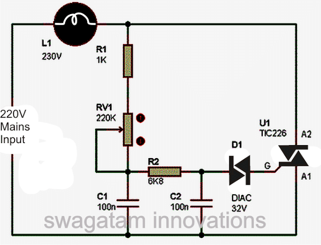 220V light dimmer circuit