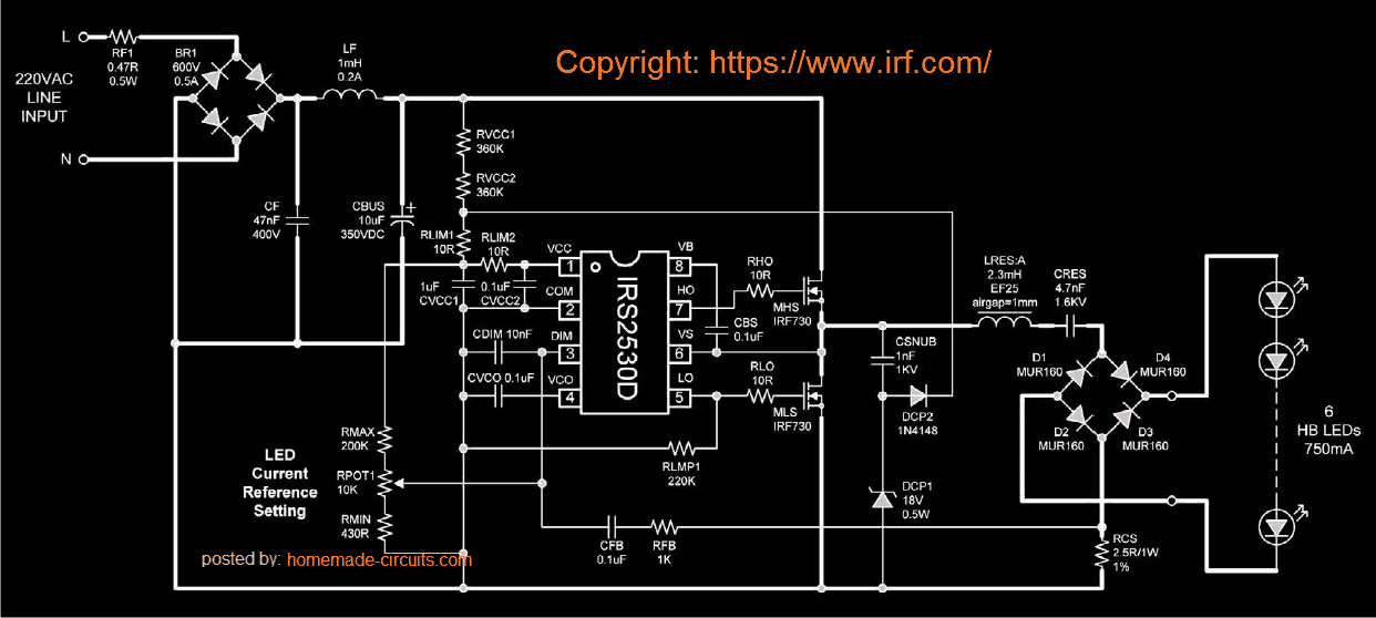 solid state LED bulb with dimmer circuit