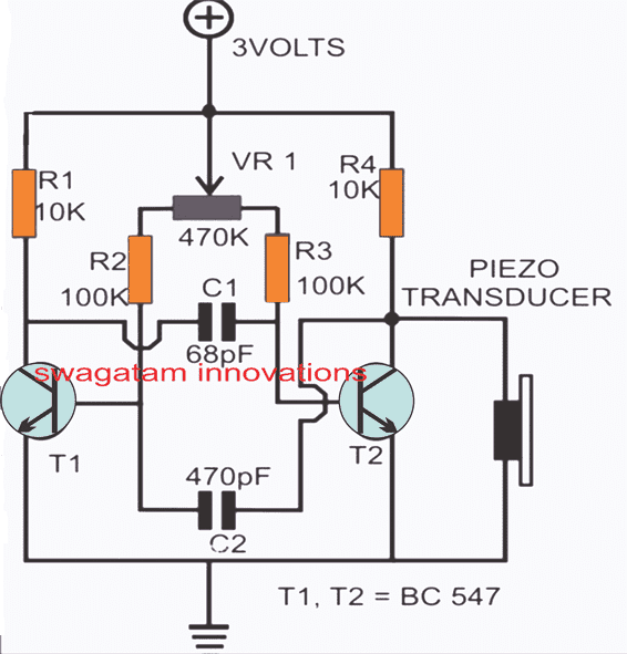 Electronic Mosquito Repellent Circuit using BJT astable