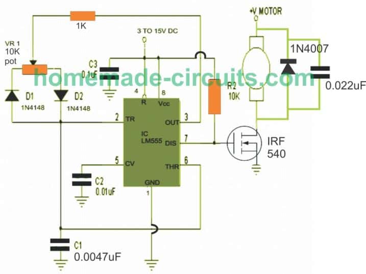 modified pwm DC motor control circuit